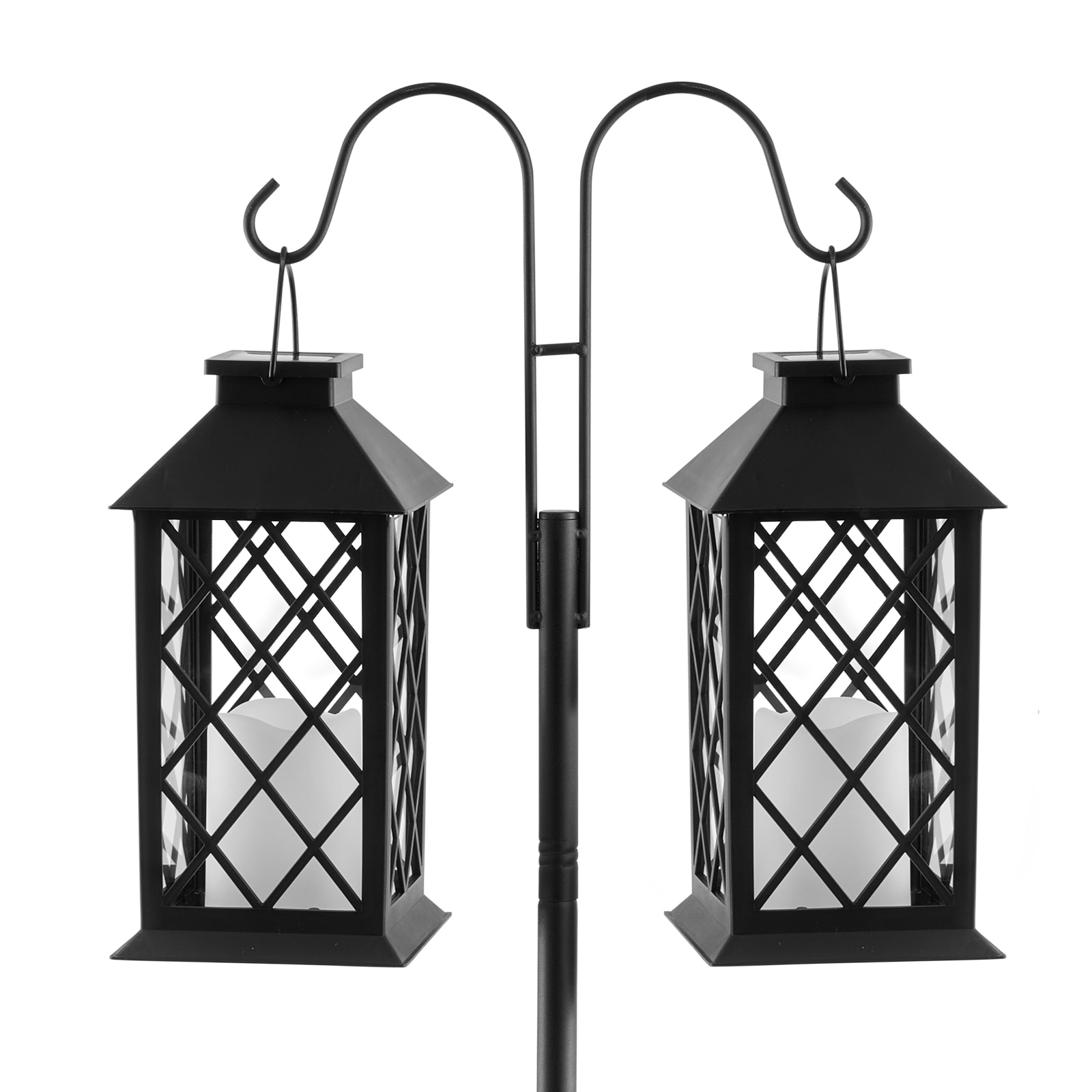 Double Shepherds Hook 8 Pack 108 Inch Heavy Duty Bird Feeder Pole_voghion.com